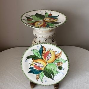 Vintage Luncheon Plates (set of 2) 8 1/4” Marked PV on back